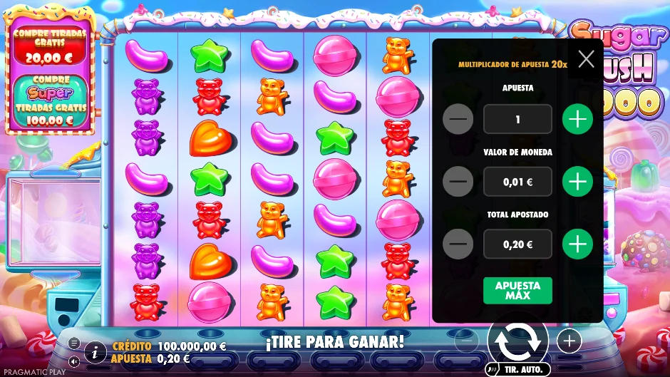 Sugar Rush 1000 — compra de tiradas gratis